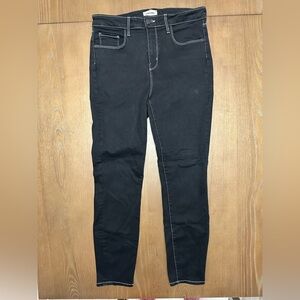 L'AGENCE Black Skinny Jeans with Contrast Stitching